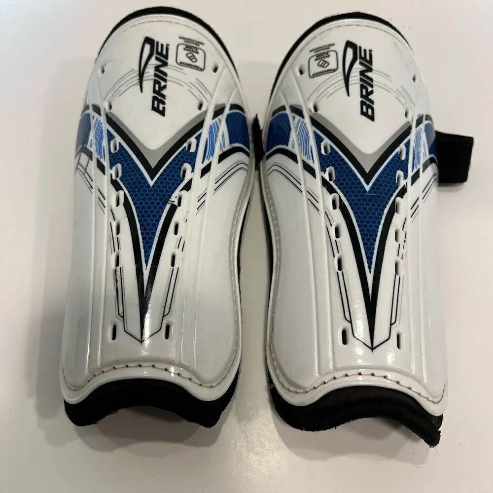 Brine ArrowTech Sports Soccer Protective Shin Guards - White & Black